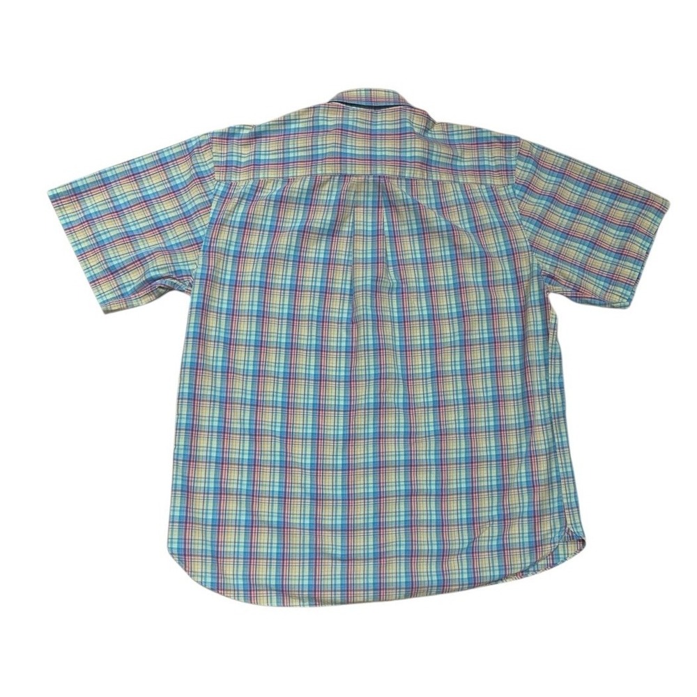 Alan Flusser Mens Shirt Plaid Button Down Short‎ Sleeve COLORFUL Plaid Size L - Picture 3 of 10